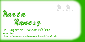 marta manesz business card